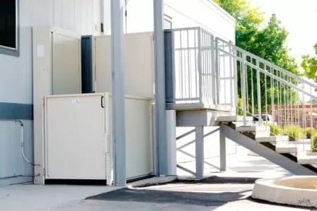 Symmetry Wheelchair Lift VPL-UL Pitted Commercial Application