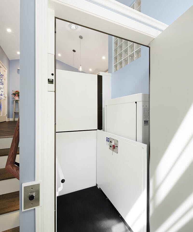 Symmetry shaftway lift white in home